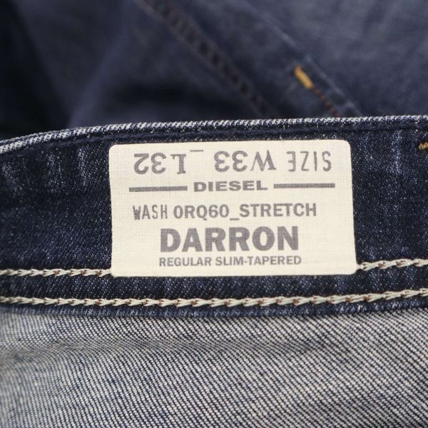 DIESEL ディーゼル 【DARRON 0RQ60】 USED加工★ ストレッチ スリム テーパード デニム パンツ ジーンズ Sz.33　メンズ　I4B00345_2#R_画像7