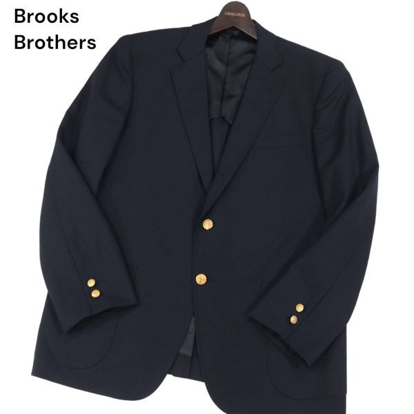 美品★ Brooks Brothers ブルックスブラザーズ MADISON FIT★ Tollegno1900生地 金ボタン ブレザー 紺ブレ Sz.42SHT　メンズ　I4T00466_2#M_画像1