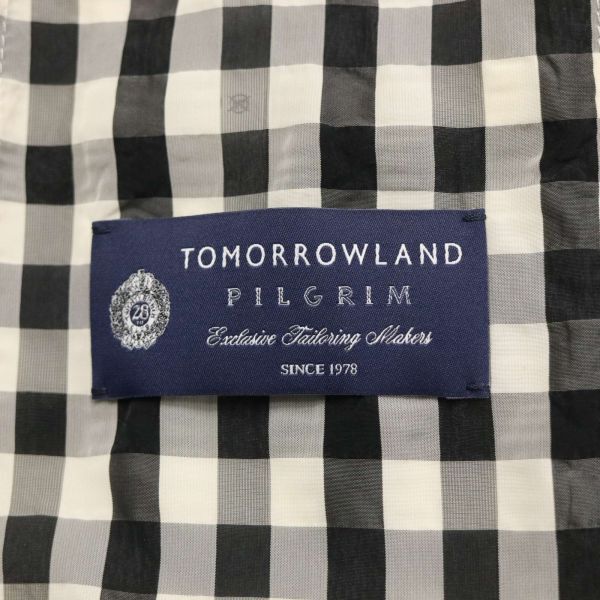 TOMORROWLAND PILGRIM トゥモローランド ピルグリム 春夏 ポリ&キュプラ★ サッカー チェック ジャケット Sz.46　メンズ　I4T00512_2#M_画像6