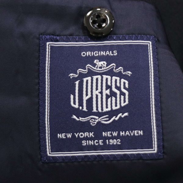 20SS★ J.PRESS ジェイプレス 春夏★ 金ボタン ペピン メリノ ブレザー テーラード ジャケット 紺ブレ Sz.34(A4)　メンズ　I4T00519_2#M_画像6