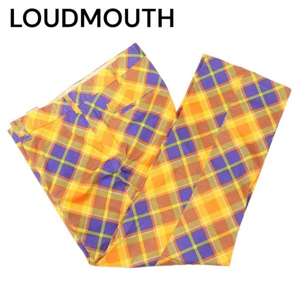 LOUDMOUTH ラウドマウス 通年 チェック柄★ ストレッチ スラックス パンツ Sz.36　メンズ ゴルフ 大きいサイズ　I4B00385_2#R_画像1