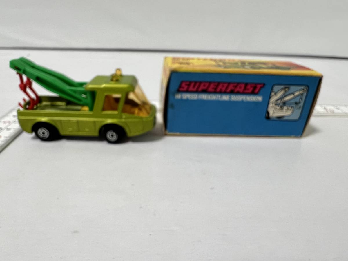 箱付 美品 1972年 マッチボックス スーパーファスト №74 当時物 ビンテージ Matchbox Superfast Toe Joe Tow Truck Green ENGLAND_画像3