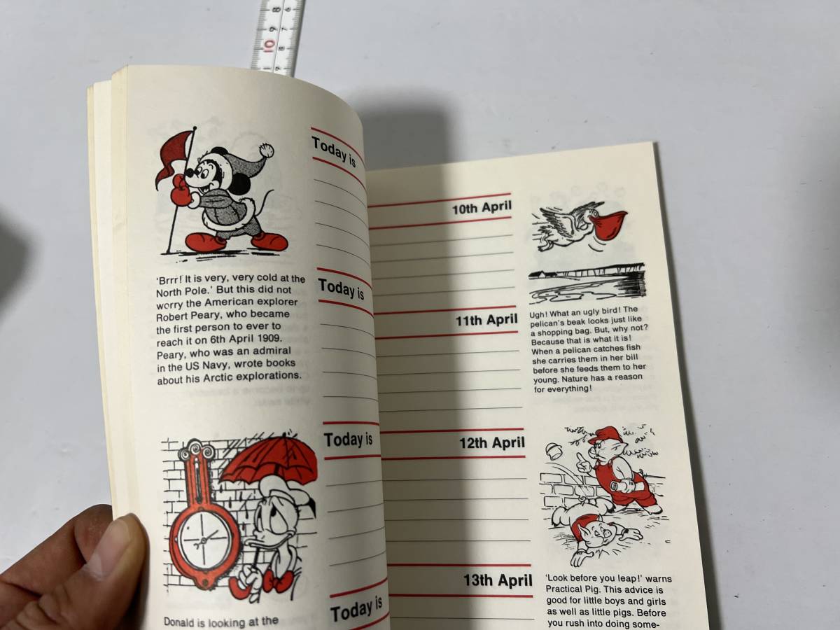 昭和レトロ ビンテージ 当時物 ディズニー カレンダー メモ帳 予定帳 日記 1977 ディズニー 当時 デザイン ファンシー 文具_画像9
