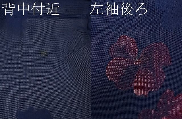 平和屋川間店■夏物　小紋　紗　舞花文　逸品　未使用　tx8388_画像8