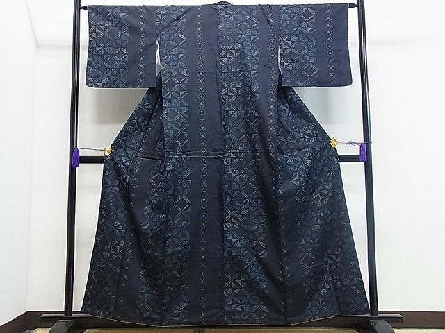 平和屋1■上質な紬　七宝間道　逸品　gh6577_画像1