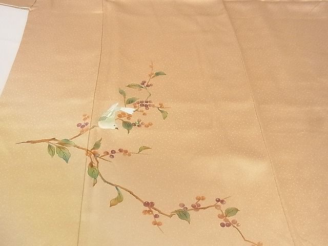 平和屋川間店■訪問着　刺繍　螺鈿　休み鳥　成物　暈し染め　着丈163cm　裄丈67cm　正絹　逸品　A-wj3986_画像4