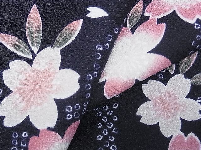 平和屋川間店■小紋 舞花笹文 洗える着物 hy4501の画像1