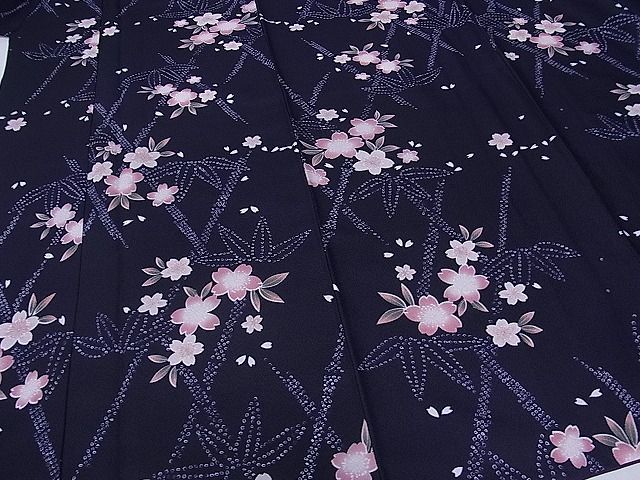 平和屋川間店■小紋 舞花笹文 洗える着物 hy4501の画像4