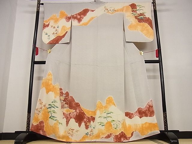 平和屋川間店■訪問着 風景松文 着丈163.5cm 裄丈65cm 正絹 逸品 未使用 A-bw3663の画像1