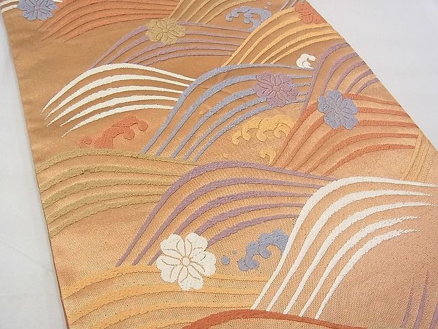 平和屋野田店■六通柄袋帯　寿華唐織文　金糸　逸品　n-gh5576_画像2