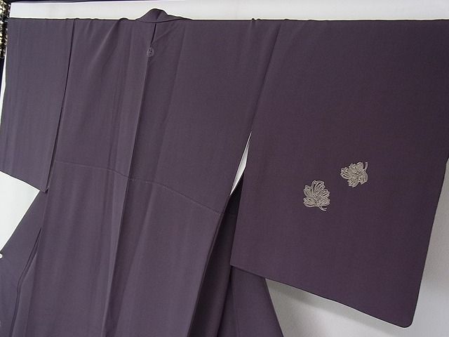 平和屋2■訪問着　刺繍　貝紫　葡萄蔦の葉文　松屋銀座扱い　逸品　1ps3085_画像4