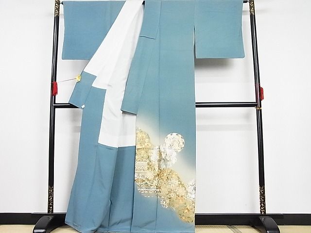 平和屋-こころ店■豪華色留袖　向かい鳳凰　暈し染　金銀彩　着丈164.5cm　裄丈66.5cm　正絹　逸品　A-ck7936_画像3