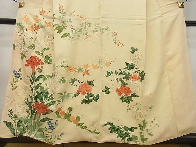 平和屋2■訪問着　刺繍　草花　金彩　逸品　ma4450_画像3