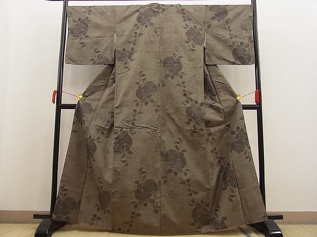 平和屋川間店■上質な紬 絵皿枝葉文 逸品 n-ab0376の画像2