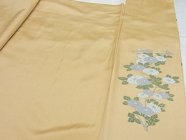 平和屋-こころ店■豪華色留袖　駒刺繍　枝橘　松　暈し染め　金彩　着丈164cm　裄丈66cm　正絹　逸品　1B-np2296_画像9