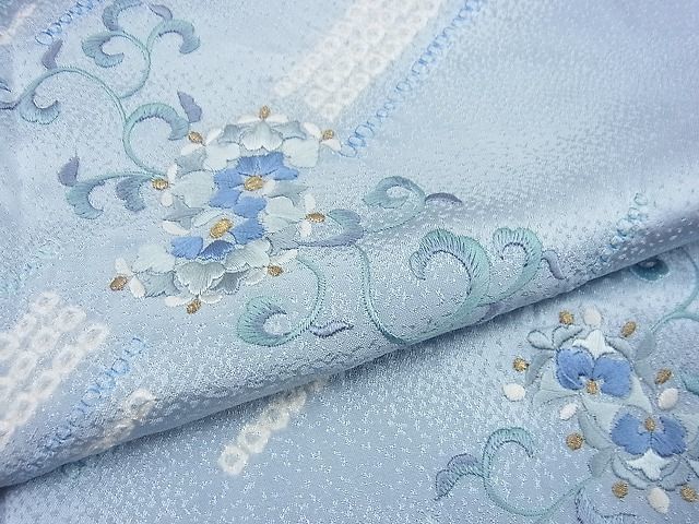 平和屋川間店■訪問着　総刺繍　絞り　花唐草文　金糸　逸品　n-sg1378_画像6