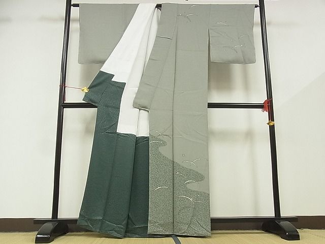 平和屋-こころ店■訪問着　作家物　露芝文　着丈161cm　裄丈64cm　正絹　逸品　未使用　B-zg8495_画像2