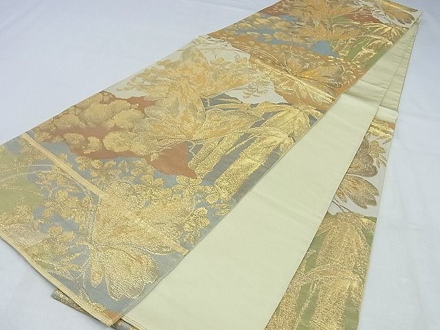 平和屋-こころ店■西陣　川島織物　本袋帯　花蝶文　金糸　正絹　逸品　B-jd5996_画像4