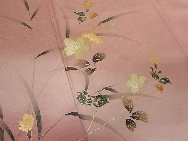 平和屋-こころ店■訪問着　枝花文　暈し染め　金彩　着丈152cm　裄丈64.5cm　正絹　逸品　A-br7628_画像4