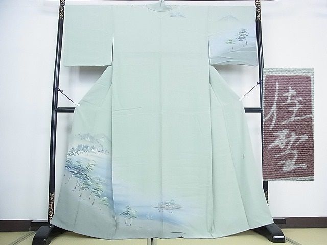 平和屋2■十日町友禅作家　阿部佳雪 　訪問着　風景文　暈し染め　さが美扱い　逸品　1wb0799_画像1