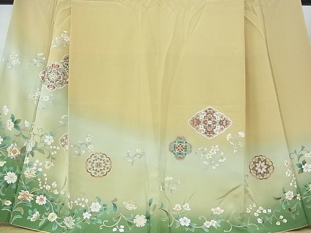 平和屋2■訪問着　刺繍　吉祥花唐草文　暈し染め　金彩　逸品　ox5139_画像4