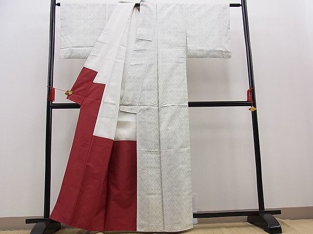 平和屋野田店■本場大島紬　麻の葉文様　逸品　n-kg5519_画像2