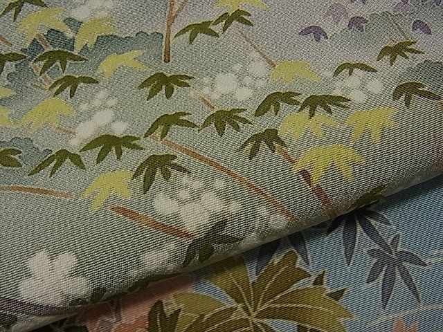 平和屋1■本加賀友禅作家　茶谷孝志　色留袖　流水枝葉鳥文　逸品　未使用　1yc3007_画像6