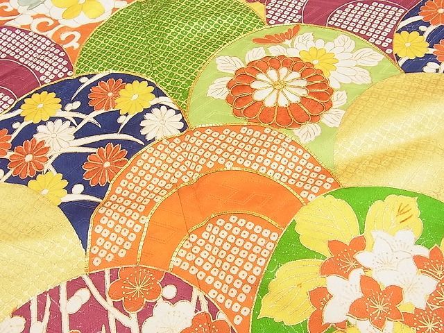 平和屋野田店■豪華振袖　駒刺繍　吉祥青海波花文　金彩　逸品　n-ne3264_画像5