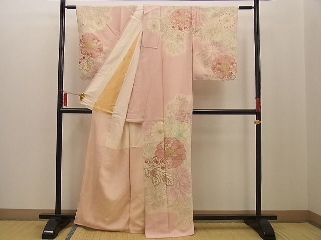 平和屋野田店■訪問着　金銀刺繍　乱菊　暈し染め　金銀彩　逸品　n-xi1202_画像2