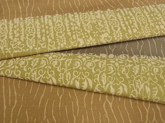 平和屋-こころ店◆白山紬　訪問着　杢目絞り文様　花唐草　着丈167.5cm　裄丈67cm　正絹　逸品　mop3874_画像7