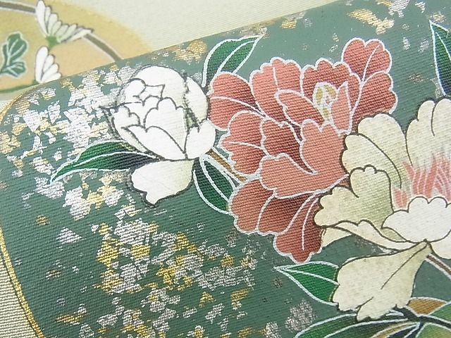 平和屋野田店■豪華色留袖 花鳥丸文 金銀彩 逸品 n-yc5729の画像6