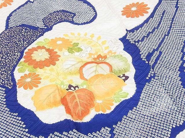 平和屋川間店■豪華振袖　駒刺繍　絞り　立波花文　金彩　着丈157cm　裄丈65cm　正絹　逸品　B-dk4479_画像4