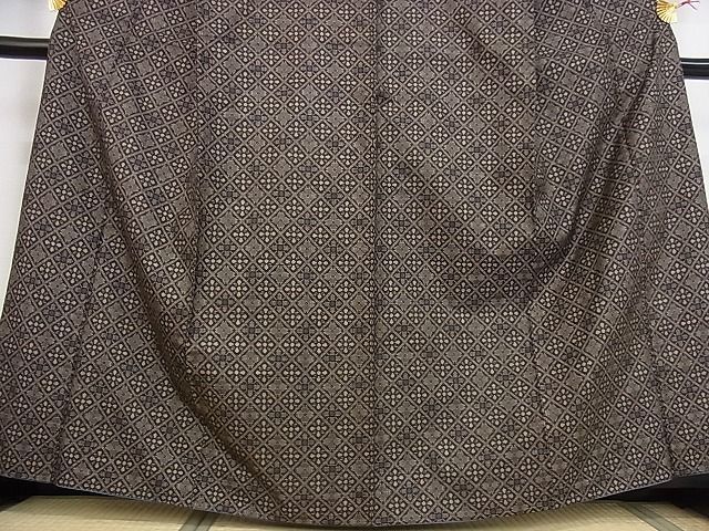 平和屋-こころ店■希少　本場大島紬　龍郷絣　着丈160.5cm　裄丈69cm　正絹　逸品　4kk4272_画像4