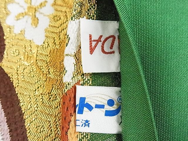 平和屋-こころ店■六通柄袋帯 唐織 花菱文 金糸 正絹 逸品 A-og1424の画像5