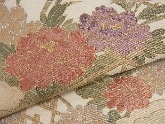 平和屋川間店■色留訪問着　刺繍　地紙吉祥花文　金銀彩　仮絵羽　逸品　fb5610_画像5