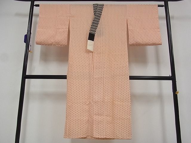 平和屋川間店■長襦袢　無双仕立て　麻の葉文様　正絹　逸品　B-wt7589_画像1