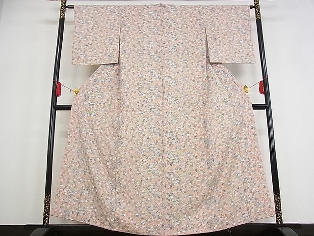 平和屋川間店■上質な小紋　花尽くし　やまと誂製　着丈158.5cm　裄丈63cm　正絹　逸品　A-ma6505_画像2