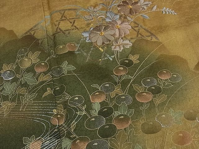 平和屋川間店■訪問着　刺繍　光琳菊　籬吉祥花文　暈し染め　金銀彩　逸品　ab2122_画像7