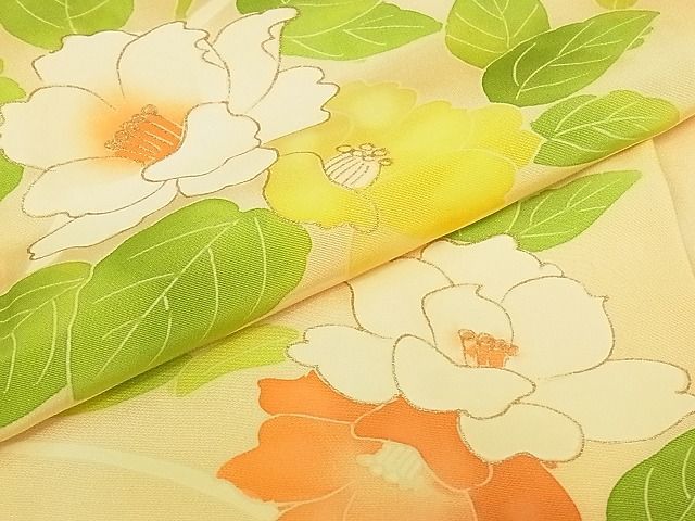 平和屋川間店■訪問着　草花文　暈し染め　金彩　着丈156cm　裄丈65cm　正絹　逸品　B-dk4347_画像5