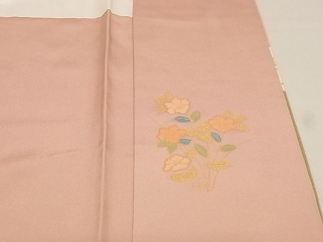 平和屋川間店■訪問着　扇面花文　暈し染め　金彩　着丈157.5cm　裄丈64cm　正絹　逸品　A-wj4371_画像8