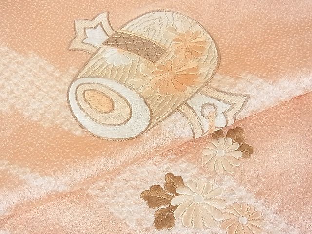 平和屋川間店■訪問着　刺繍　絞り　流水草花文　打ち出の小槌　逸品　sf1284_画像8