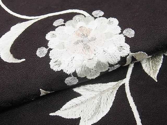 平和屋1●極上　訪問着　総刺繍　花唐草文　暈し染め　銀糸　逸品3s20725_画像9