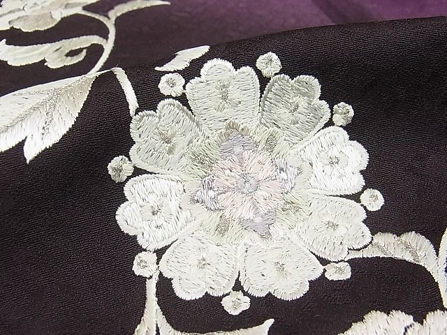 平和屋1●極上　訪問着　総刺繍　花唐草文　暈し染め　銀糸　逸品3s20725_画像6