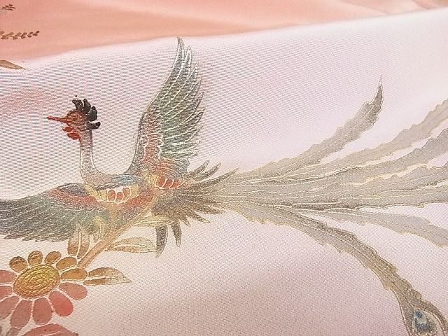 平和屋-こころ店■訪問着　作家物　鳳凰流水草花文　着丈157.5cm　裄丈62cm　正絹　逸品　1B-np2479_画像6