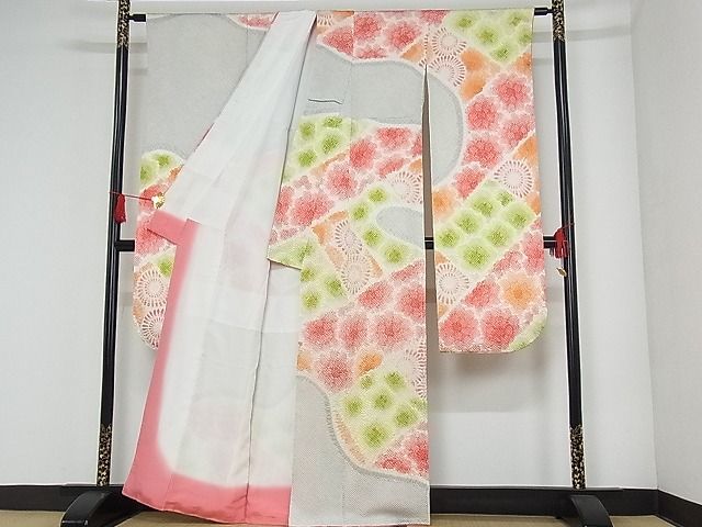 平和屋-こころ店■豪華振袖 総絞り 花尽くし 着丈157cm 裄丈65.5cm 正絹 逸品 A-cs7600の画像2