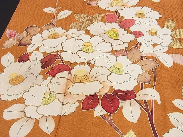 平和屋川間店■豪華色留袖 駒刺繍 相良刺繍 枝椿 金彩 逸品 an3256の画像3