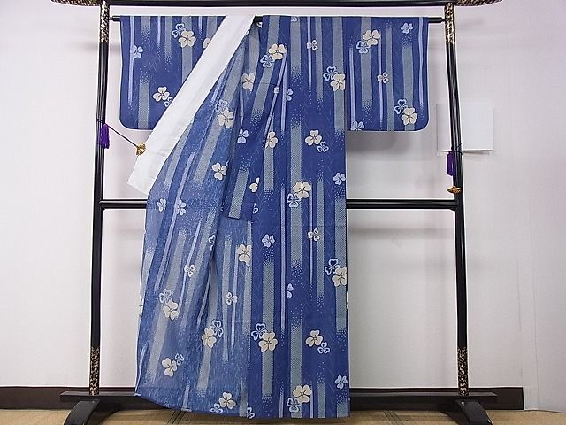 平和屋川間店■夏物　小紋　紗　吉祥花文　洗える着物　vp7718_画像3