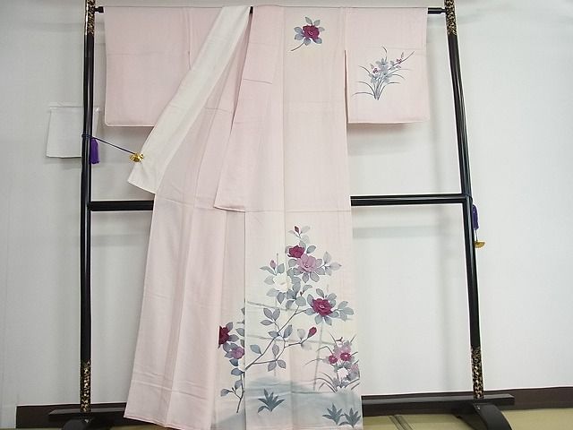 平和屋川間店■訪問着　単衣　枝花文　暈し染め　逸品　ic7552_画像4