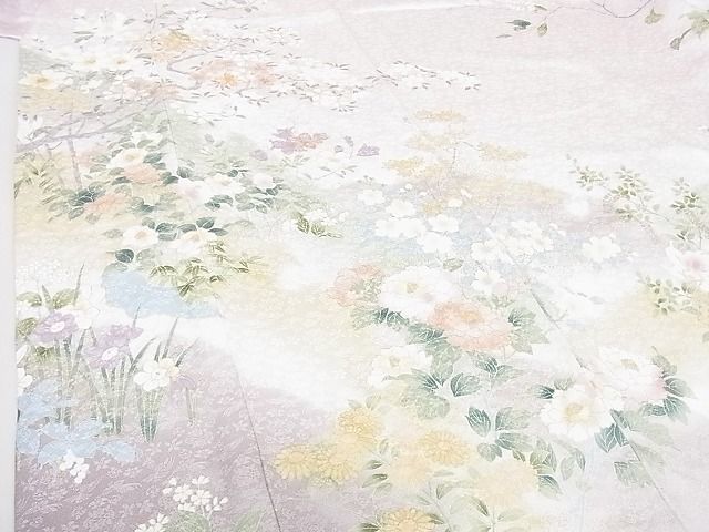 平和屋2■訪問着　駒刺繍　華麗な花　暈し染め　金彩　やまと誂製　逸品　1ps3782_画像5