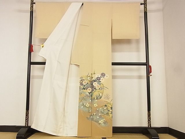 平和屋-こころ店■豪華色留袖　駒刺繍　花鳥文　金彩　着丈161cm　裄丈67cm　正絹　逸品　A-ck8161_画像2